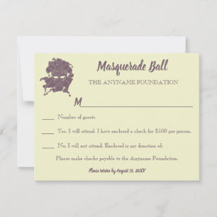 Invitation Dusty Purple Masquerade Ball Gala RSVP