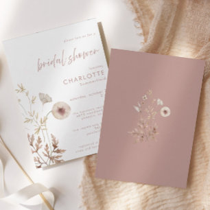 Invitation Dusty rose Botanique Fête des mariées florale