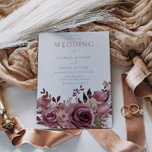 Dusty Rose & Burgundy Boho Floral Mariage