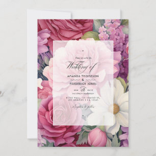 Invitation Dusty Rose et Sage Floral Mariage