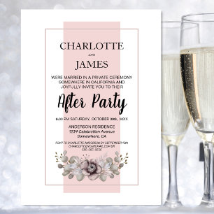 Invitation Dusty Rose Eucalyptus Feuille Mariage après la fêt