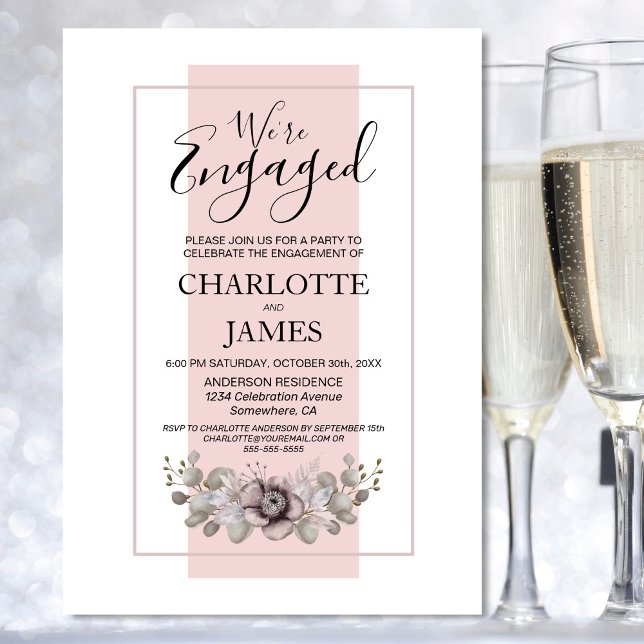 Invitation Dusty Rose Floral Eucalyptus (Créateur téléchargé)