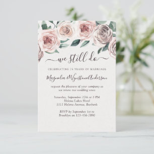 Invitation Dusty rose Floral Rose Moderne Vow Renouvellement