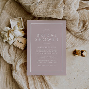 Invitation Dusty rose minimaliste Fête des mariées moderne