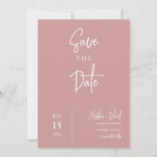 Invitation Dusty rose moderne minimaliste Boho Enregistrer la
