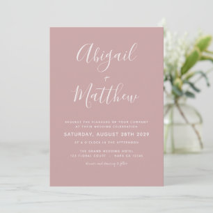 Invitation Dusty Rose moderne minimaliste simple Mariage
