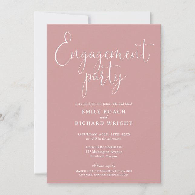 Invitation Dusty Rose Pink Script (Devant)