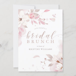Invitation Dusty Rose rose Aquarelle Floral Bridal Brunch
