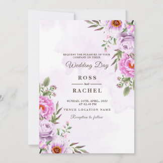 Invitation Dusty Rose rose et or Floral Mariage I