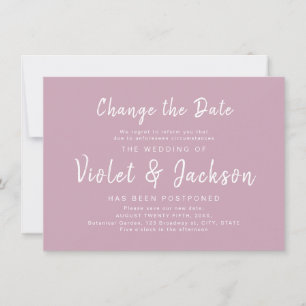Invitation Dusty rose script minimal modifier le mariage date