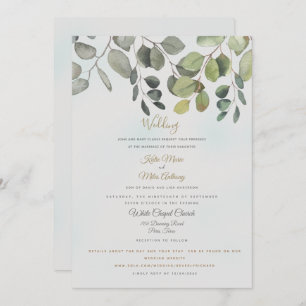 Invitation Dusty Turquoise Foliage Site Web Inclus Mariage