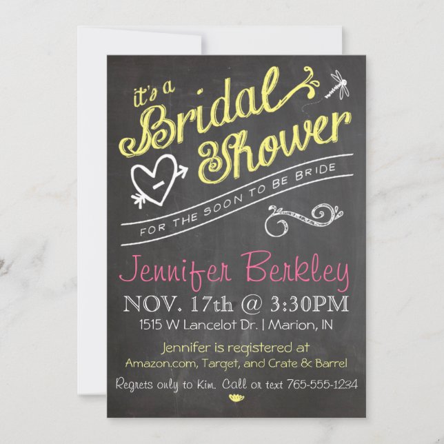 Invitation d'Wedding shower de la mariée de Chalkb (Devant)