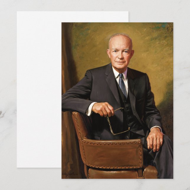 Invitation Dwight Eisenhower Président Portrait de la Maison  (Devant / Derrière)