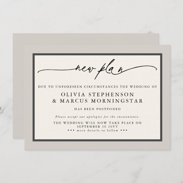 Invitation Earthtone Champignon - Événement moderne reporté (Devant / Derrière)