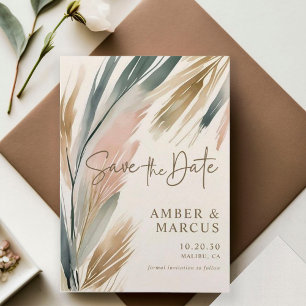 Invitation Earthy Boho Botanical Wedding Enregistrer La Date