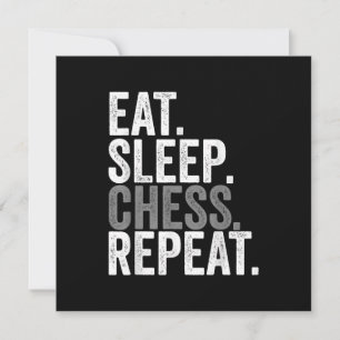Invitation Eat Sleep Chess Joueur Répéter Planche Jeu Garçon 