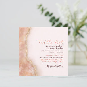 Invitation Eau de marbre moderne orange personnalisée