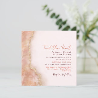 Invitation Eau de marbre moderne orange personnalisée