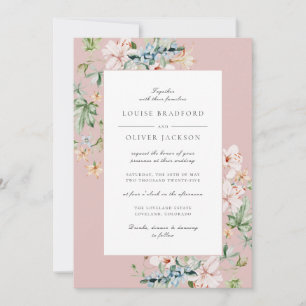 Invitation Eau de printemps Rose Dusty Floral Dusty Mariage