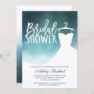 Invitation Eau verte élégante robe chic Douche nuptiale