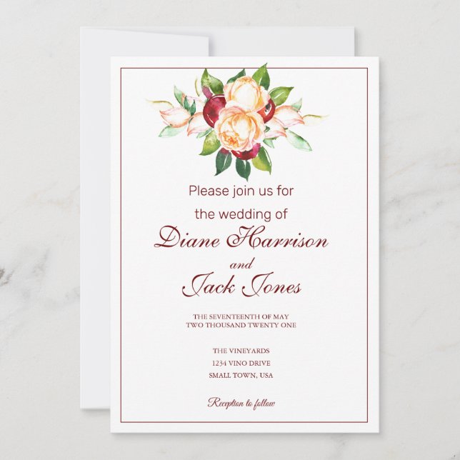 Invitation Eaux roses et Berry (Devant)