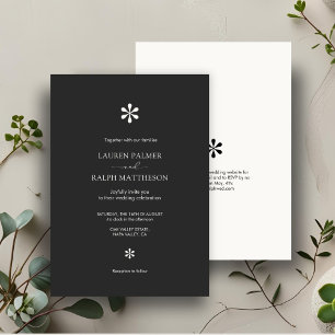 Invitation Ébène et ivoire   Mariage minimal chic