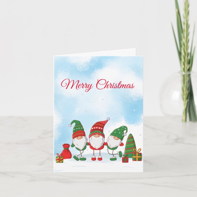 Invitation Échange cadeau de Noël Gnome (Devant)