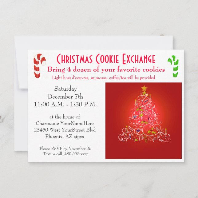 Invitation Échange de biscuit de brunch de Noël (Devant)