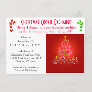 Invitation Échange de biscuit de brunch de Noël