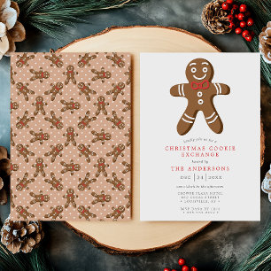 Invitation Échange de biscuits au pain d'épice bronzé Noël