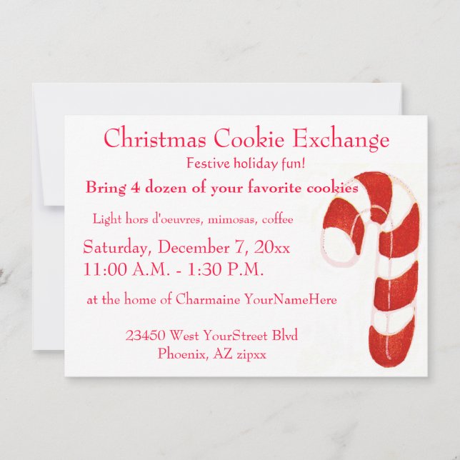 Invitation Échange de biscuits de Noël (Devant)
