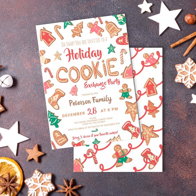 Invitation Échange de biscuits de Noël amusant (Créateur téléchargé)