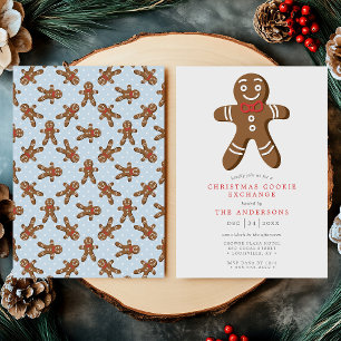 Invitation Échange de biscuits de Noël Bonhomme en pain d'épi