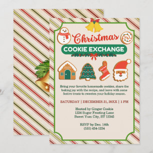Invitation Échange de biscuits de Noël et échange de recettes