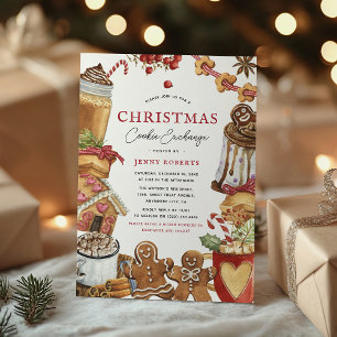 Invitation Échange de biscuits de Noël festifs