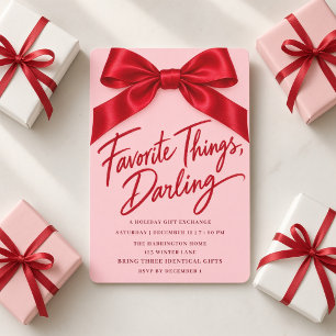 Invitation Échange de cadeaux Choses préférées Ruban rouge