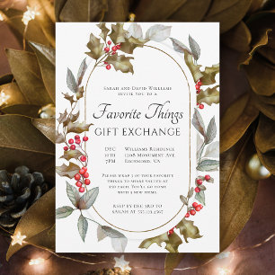 Invitation Échange de Cadeaux de Fleurs Élégantes de Choses P