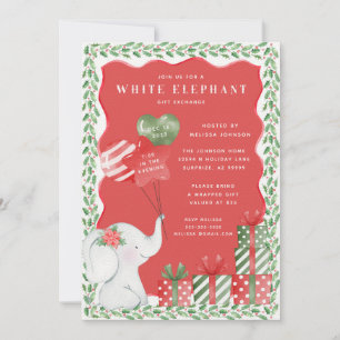 Invitation Échange de cadeaux de Noël à l'éléphant blanc
