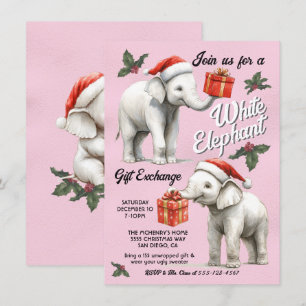 Invitation Échange de cadeaux de Noël à l'éléphant blanc