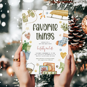Invitation Échange de cadeaux de Noël 'choses préférées' amus