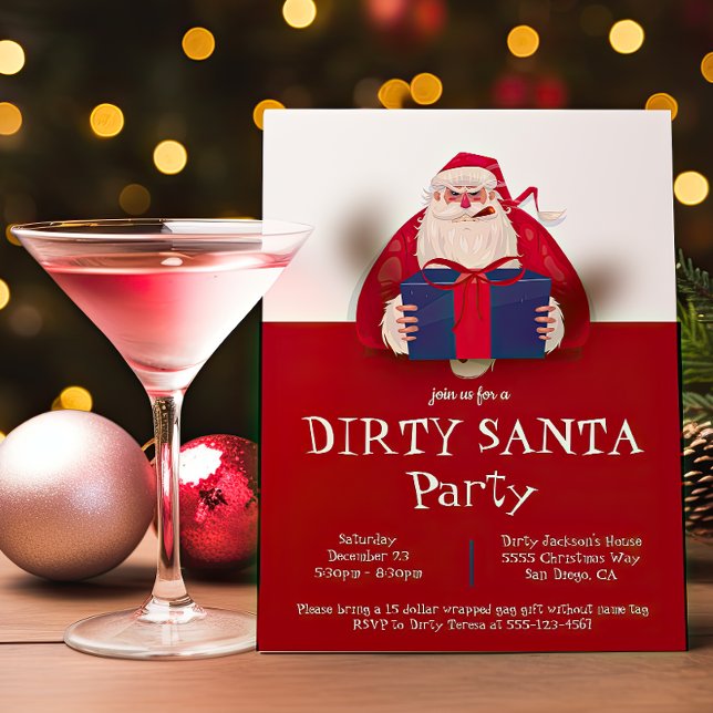 Invitation Échange de cadeaux de Noël Père Noël Dirty (Créateur téléchargé)