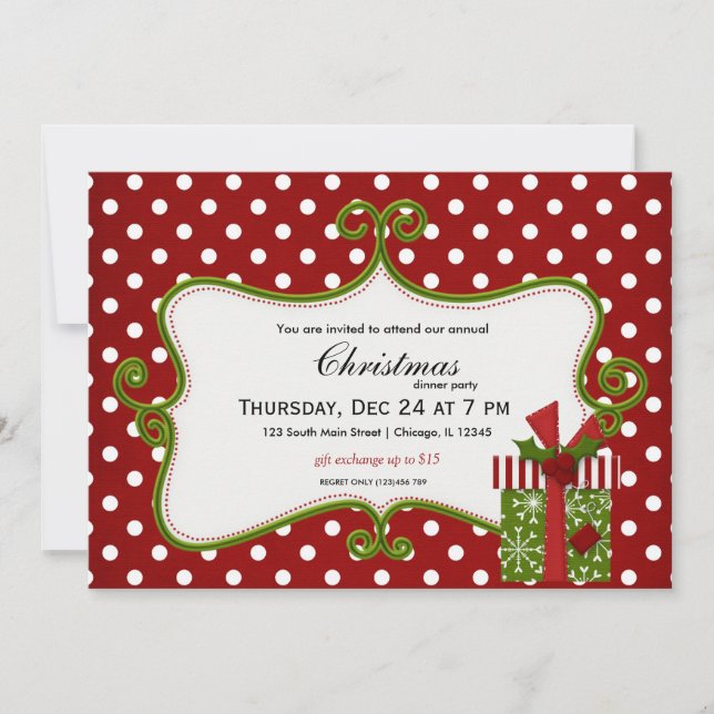 Invitation Échange de cadeaux de vacances (Devant)