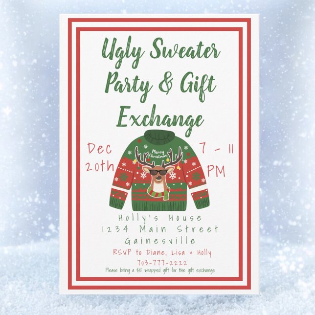 Invitation Échange de cadeaux et de sucreries moches (Créateur téléchargé)