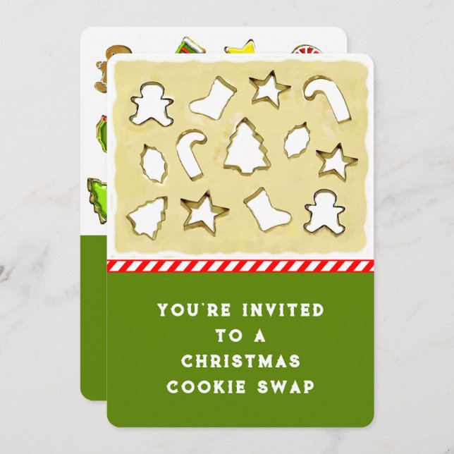 Invitation Échange de cookies de Noël (Devant / Derrière)