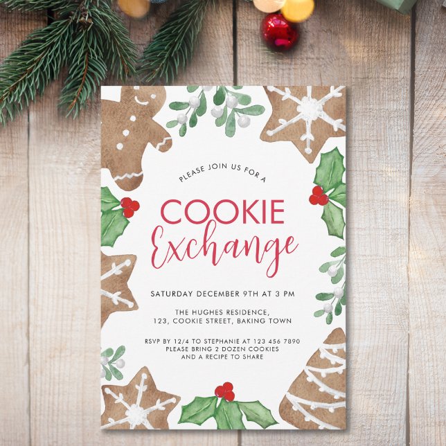Invitation Échange de cookies de Noël (Créateur téléchargé)