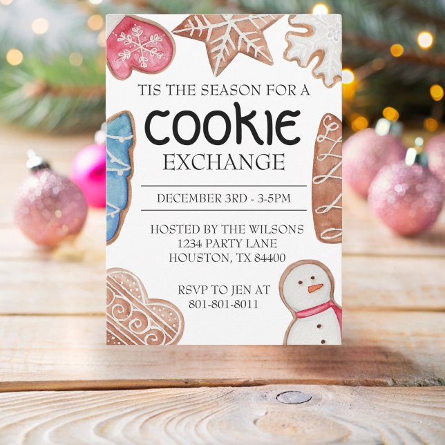 Invitation Échange de cookies de Noël (Cookie Exchange Invitation)
