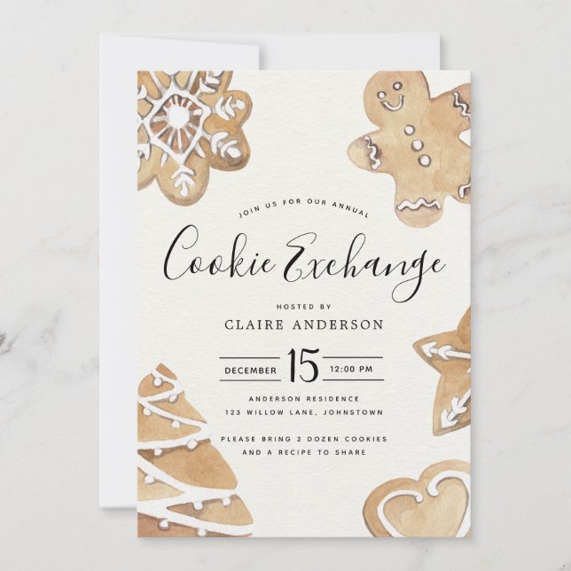 Invitation Échange de cookies de vacances (Devant)