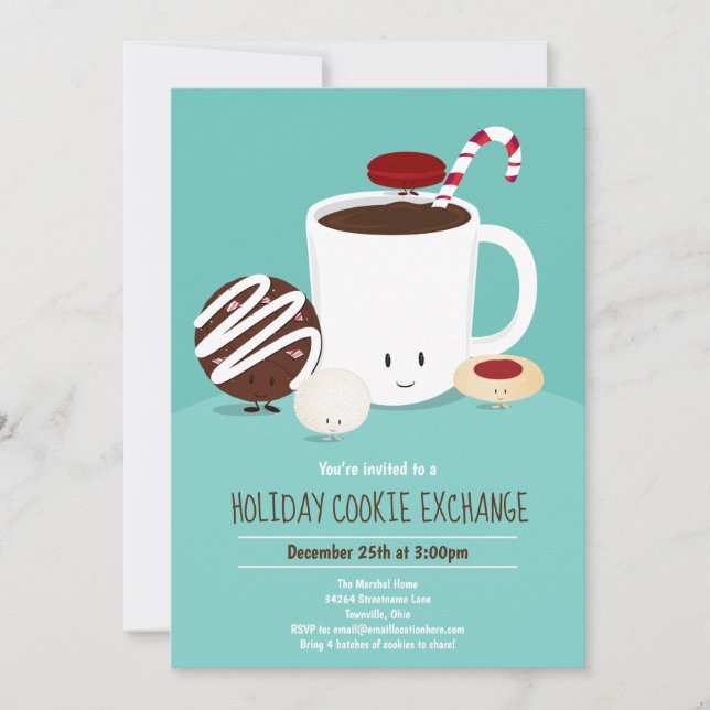 Invitation Échange de cookies de vacances (Devant)