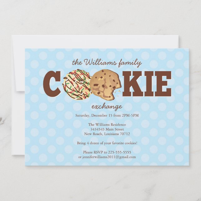 Invitation Échange de cookies de vacances (Devant)