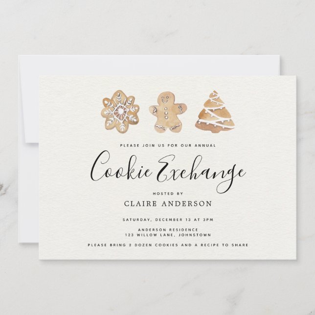 Invitation Échange de cookies de vacances (Devant)